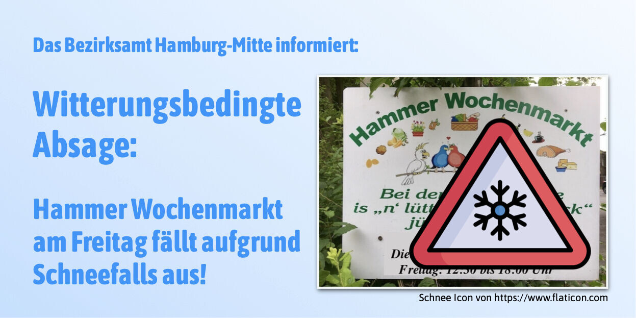 Hammer Wochenmarkt fällt Aufgrund des Schneefalls aus